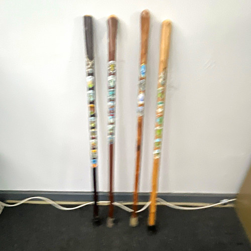 Lot wooden walking - of,