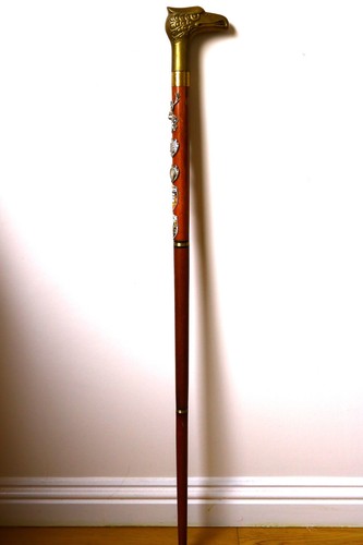 Wood handle walking stick - wood,