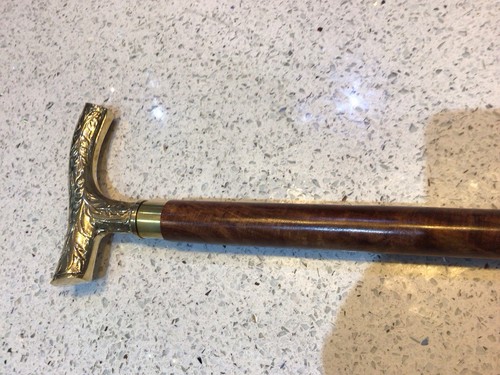 Walking stick with brass - stick,