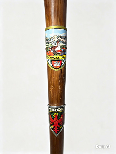 Vintage wooden hiking cane - hiking,