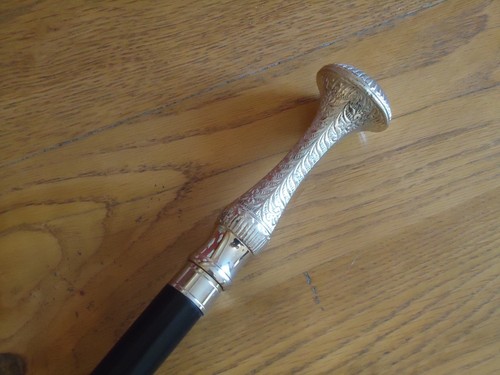 Silver top walking stick with - stick,