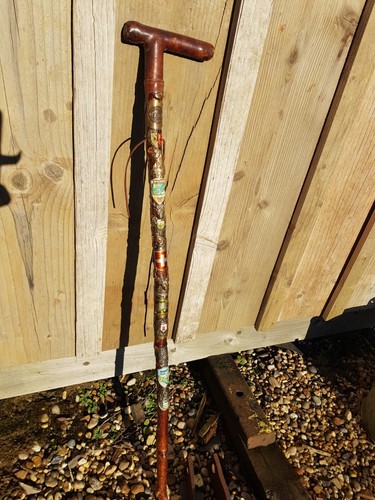 Antique walking stick with - antique,