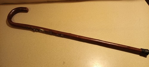 Wood handle walking stick - wood,