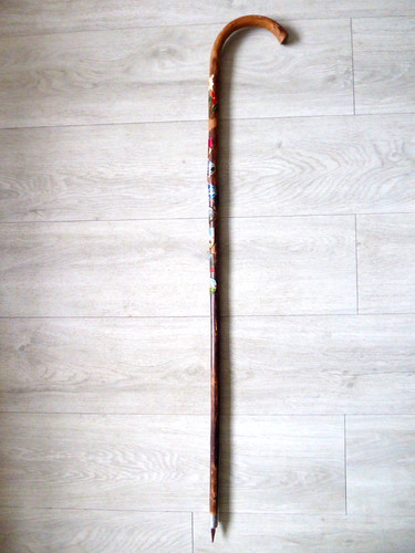 Vintage wooden walking stick - wooden,