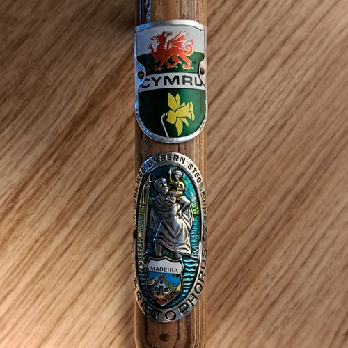 Wooden walking stick with - walking,